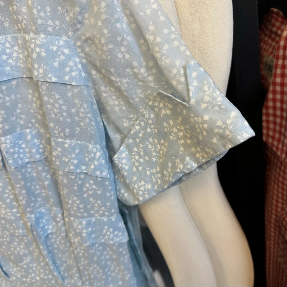 Vintage Light Blue Collared Button-Up Dress - Picture 3 of 8